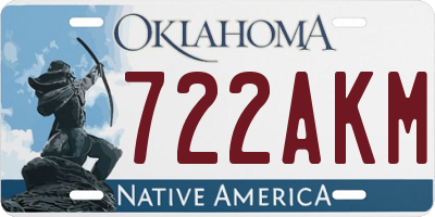 OK license plate 722AKM