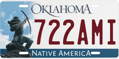 OK license plate 722AMI