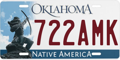 OK license plate 722AMK
