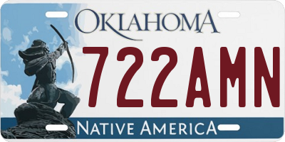 OK license plate 722AMN
