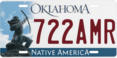 OK license plate 722AMR