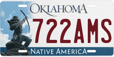 OK license plate 722AMS