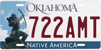 OK license plate 722AMT