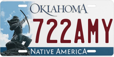 OK license plate 722AMY