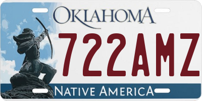 OK license plate 722AMZ