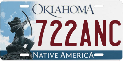 OK license plate 722ANC