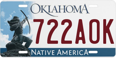 OK license plate 722AOK