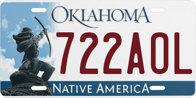 OK license plate 722AOL