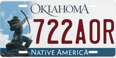 OK license plate 722AOR