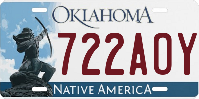 OK license plate 722AOY