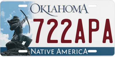 OK license plate 722APA
