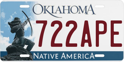 OK license plate 722APE