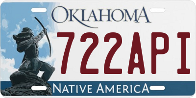 OK license plate 722API
