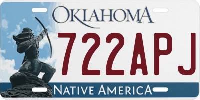 OK license plate 722APJ