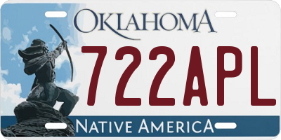 OK license plate 722APL