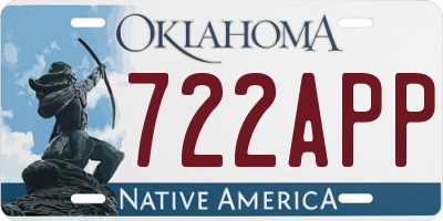 OK license plate 722APP