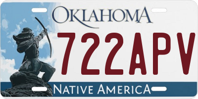 OK license plate 722APV
