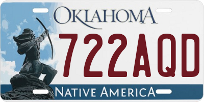 OK license plate 722AQD