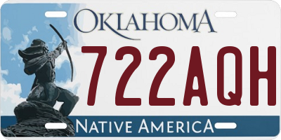 OK license plate 722AQH