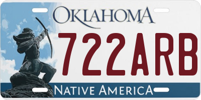 OK license plate 722ARB