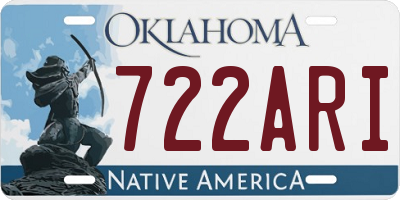 OK license plate 722ARI