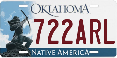 OK license plate 722ARL