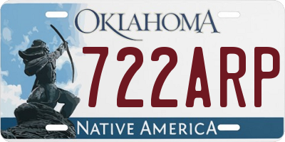 OK license plate 722ARP