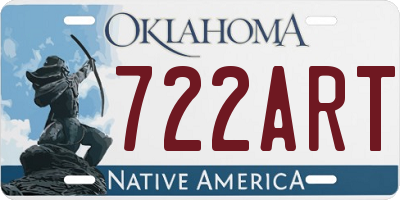 OK license plate 722ART