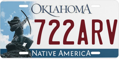 OK license plate 722ARV