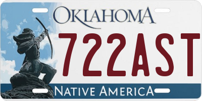 OK license plate 722AST