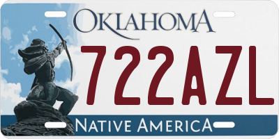 OK license plate 722AZL