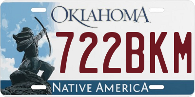 OK license plate 722BKM