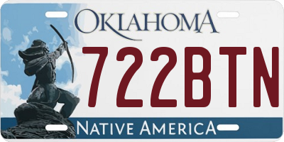 OK license plate 722BTN