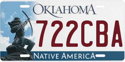 OK license plate 722CBA