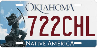 OK license plate 722CHL