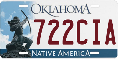 OK license plate 722CIA