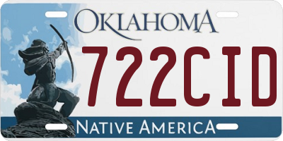OK license plate 722CID