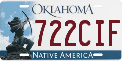 OK license plate 722CIF