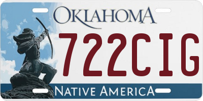 OK license plate 722CIG