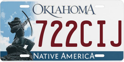 OK license plate 722CIJ