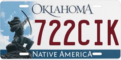 OK license plate 722CIK