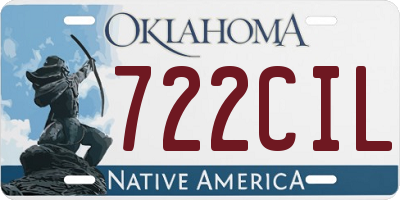 OK license plate 722CIL