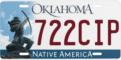 OK license plate 722CIP