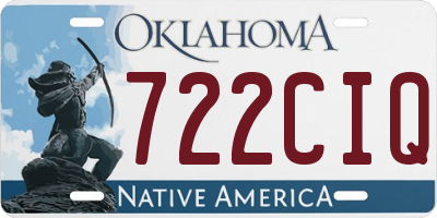 OK license plate 722CIQ