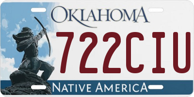 OK license plate 722CIU