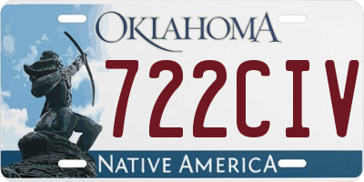 OK license plate 722CIV