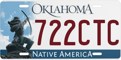 OK license plate 722CTC