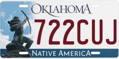 OK license plate 722CUJ