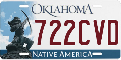 OK license plate 722CVD