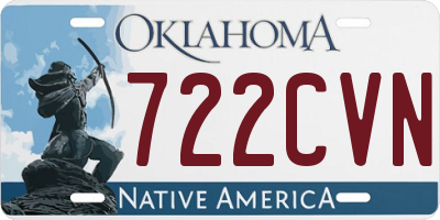 OK license plate 722CVN